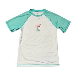 Janie And Jack Flamingo Raglan Rash Guard Size 12